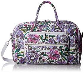 Vera Bradley Iconic Compact Weekender Travel Bag, Signature Cotton, Lavender Meadow