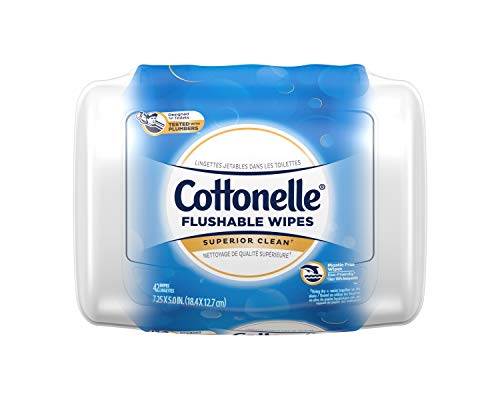 Cottonelle FreshCare Flushable Wipes for Adults, Wet Wipes, Alcohol Free, 1 Pack of 42 Wet Wipes