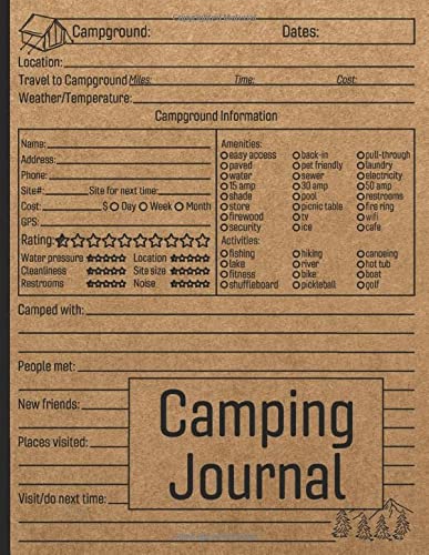 Camping Journal: Family RV Travel Logbook / Memory Book For Adventure Notes / Campground Notebook / Caravan Road Trip Diary / Summer Campsites Log Book / Camp Planner Gift Idea for Camper
